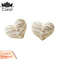 Women\'s Fashion Zebra Crystal Rhinestone Heart Shape Ear Stud Earrings Jewelry. 