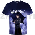 Funny TV Wednesday Addams 3D T-shirt I Hate Everything Graphic T Shirts Girls Oversized T Shirt Women Anime Tshirt Men Clothing. 