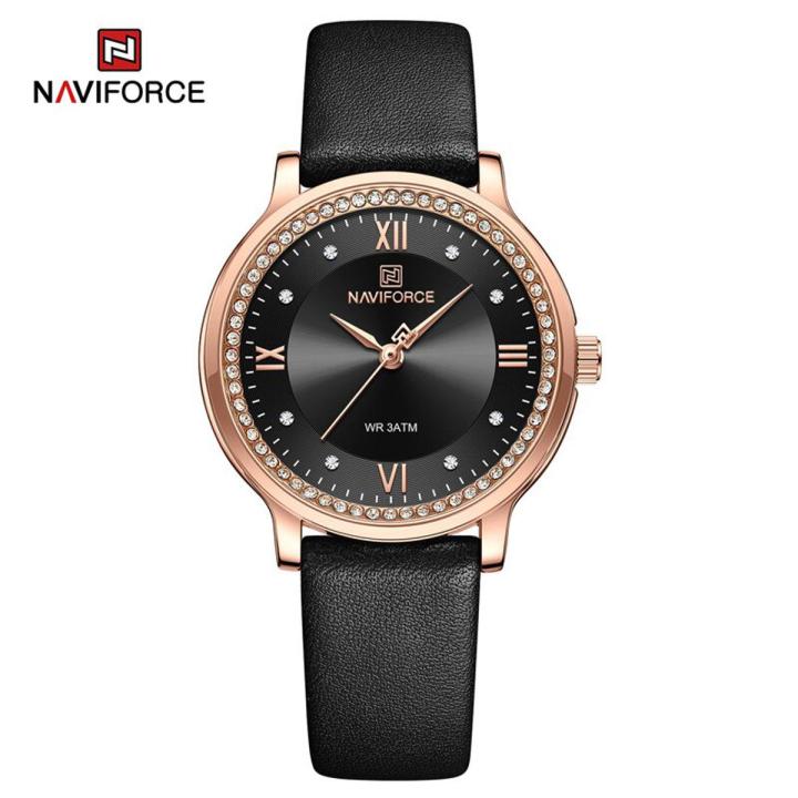 NAVIFORCE New Design High Quality Women Dress Watch Female Leather