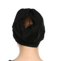 Black Comfortable and Stylish Cotton Tube Cap Hijab for Women.