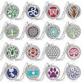 Crystal Aromatherapy Necklace Tree Flower Essential Oils Diffuser Jewelry Women Locket Aroma Diffuser Perfume Pendant Necklace.
