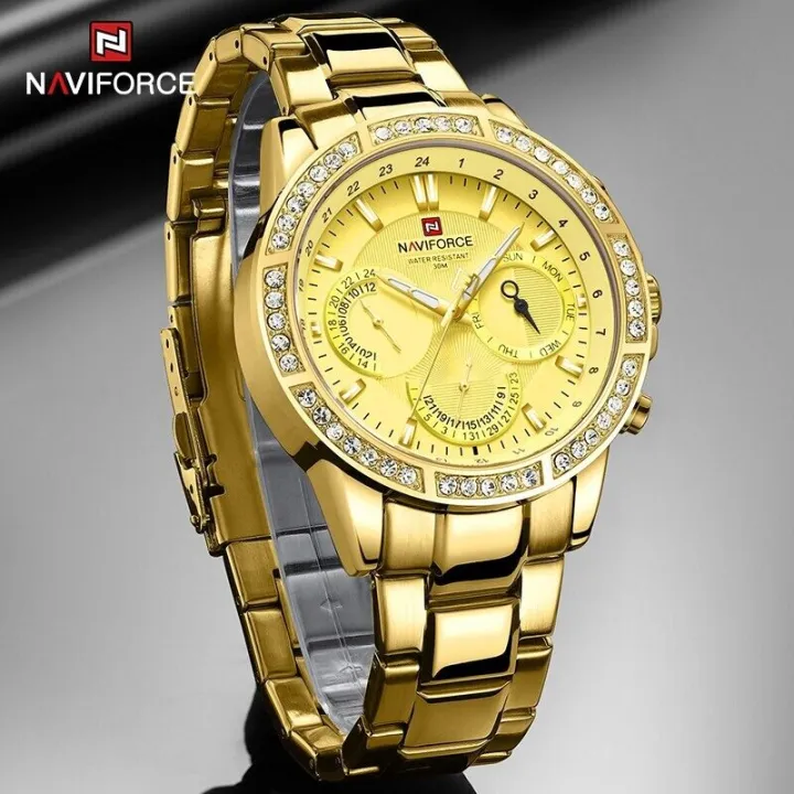 NAVIFORCE%20NF9196%20Golden%20Stainless%20Steel%20Chronograph%20Watch%20For%20Men%20-%20Golden%20-%20Image%205