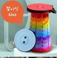 1 pcs Portable Chair Adjustable Retractable Folding Stool Colorful with Storage Bag Easy Carrying Suitable for Fishing, Traveling, Hiking. 