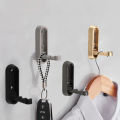 Qiunery Foldable Invisible Hook, Hidden Clothes Hook, 90 ° Rotation Folding Retractable Wall Hook, Round Edges And Corners Coat Hooks For Scarf, Hat, Robe, Key, Purse. 