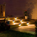 【Lejia】1/4/8/12/16pcs LED Solar Deck Path Stair Solar Garden Light Landscape Step Lights Balcony Fence Yard.