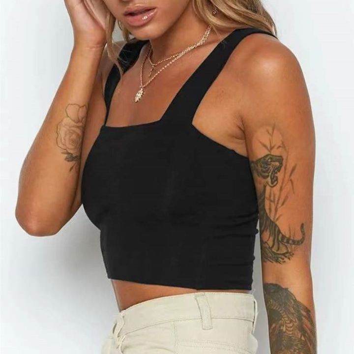 Fashion%20Square%20Neck%20Sleeveless%20Summer%20Crop%20Top%20White%20Women%20Black%20Casual%20Basic%20T%20Shirt%20Off%20Shoulder%20Cami%20Backless%20Tank%20Top%20-%20Image%204