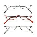 Rolipop Half Frame Readers Reading Glasses Men Prescription Eyeglasses Spring Hinges Frame Metallic Stainless Steel Clear. 