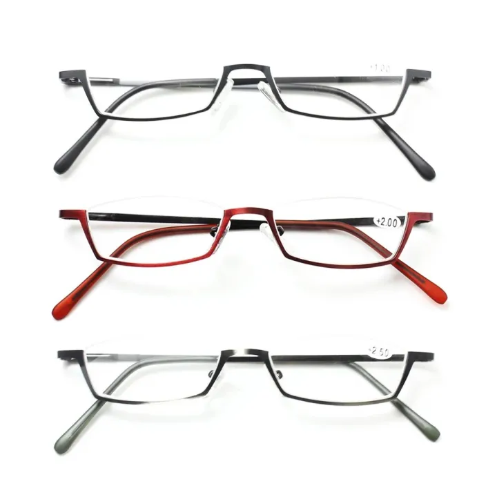 Rolipop%20Half%20Frame%20Readers%20Reading%20Glasses%20Men%20Prescription%20Eyeglasses%20Spring%20Hinges%20Frame%20Metallic%20Stainless%20Steel%20Clear%20-%20Image%202