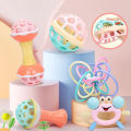 【Online】 Baby Toys 0 12 Months Rotating Rattle Ball Grasping Activity Baby Development Teether Baby Sensory Toys for Babies. 