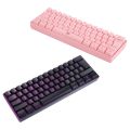 61 Keys RGB Backlit 2.4G Bluetooth-compatible Dual Mode Wireless Keyboard Gaming Computer Keyboard for Gamer PC Laptop Pink. 