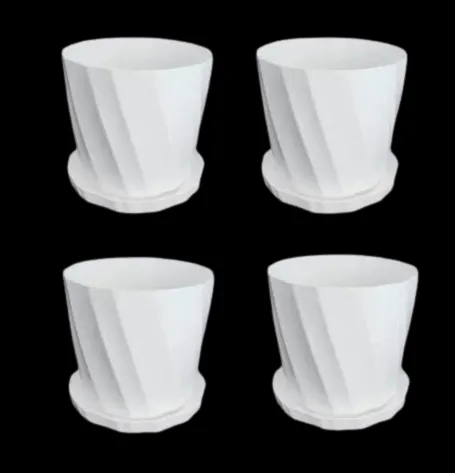 Camelia%20White%20Planter%206%20Inchi%204%20Pcs%20with%20Tray%20-%20Image%202