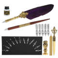 Feather Pen Kit Set Calligraphy Writing Drawing Quill Dip Vintage Art Craft Collection.