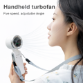Turbo Fan 5 Speed Portable Mini Fan Rechargeable Handheld Cooling Fan for Travel. 