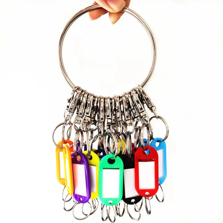 Stainless%20steel%20keychain%20management%20plate%20easy%20to%20pick%20lobster%20buckle%20hook%20mark%20classification%20card%20hand-held%20landlord%20big%20key%20ring%20-%20Image%205