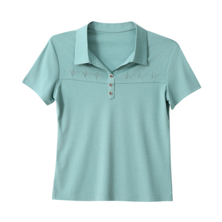 Summer%20Women's%20Casual%20Polo%20Shirt%20T-shirt%20Shirts%20Korean%20Dongdaemun%202024%20Womans%20Tops%20Luxury%20Clothing%20Short%20Sleeve%20Tee%20Clothes%20Golf%20-%20Image%206