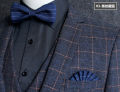 Men's Readymade Pocket Square Wedding Dress Matching Chest Scarf Square Brooch Pin.