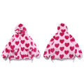 TEDSN Valentine's Day Sherpa Coat Love Heart Print Jacket Hop Thick Parka Lambl Men Women Winter Streetwear Outwear. 
