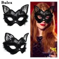 P-Jsmen Luxury Venetian Masquerade Mask Black Cat Lace Mask Fancy Dress Christmas Halloween Costume Party for Girls Women. 
