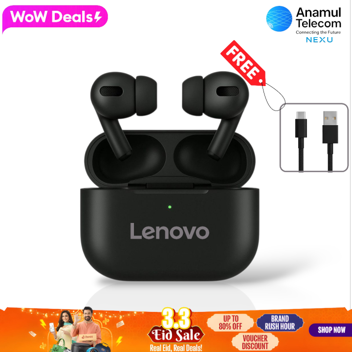Lenovo Livepods Airpods_Pro True Wireless Bluetooth Earbuds with Volume Control and Touch Sensor - White
