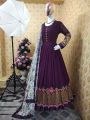 Semi-stitched Georgette Embroidered Party Dress-39. 