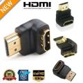 Hdmi মেল থেকে ফিমেল 90 ডিগ্রি l শেপ চেঞ্জার অ্যাডাপ্টার/পিসি মনিটর-কালো. 