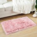 Soft Fur Carpet Circle Shape Washable Faux Fur Rug for Kids Bedroom Home Decoration (40cm).