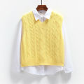 Korean Fashion Women's Sweater Vest 2024 New Spring Autumn Twist Knitted Loose V Neck Sleeveless Pullover Female Jupmer Tops. 