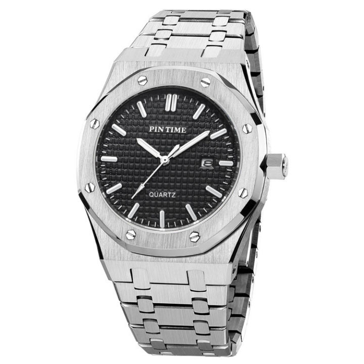 PINTIME%20/Fashion%20Men's%20Watch%20Alloy%20Strap%20with%20Octagonal%20Screw%20Decorative%20Ring%20Waterproof%20Quartz%20Watch%20-%20Image%206