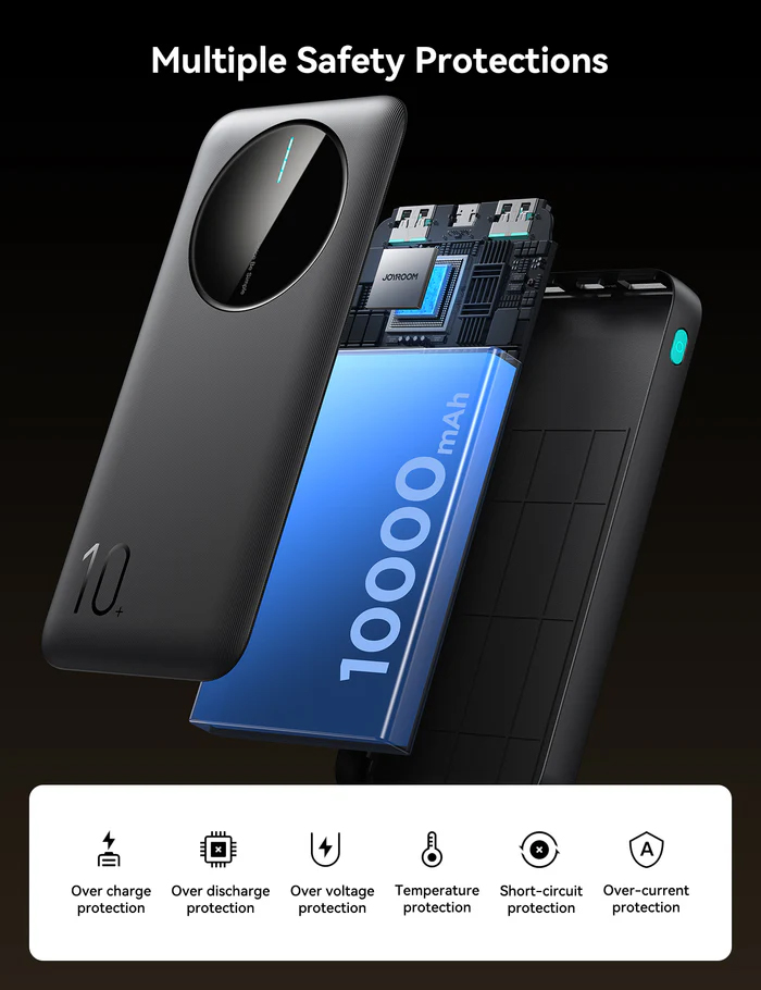 JOYROOM JR-PBF12 LED Monitor 2.4A 10000mAh Power Bank - Black