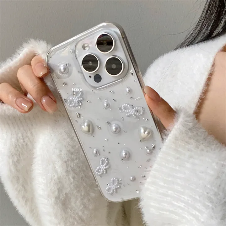 3D%20Pearl%20Bow%20Silver%20Foil%20Epoxy%20Phone%20Case%20For%20iPhone%2015%2014%2013%2012%2011%20Pro%20Max%20XS%20Max%20XR%20X%207%208%20Plus%20Cute%20Clear%20Soft%20Silicone%20Cover%20-%20Image%202