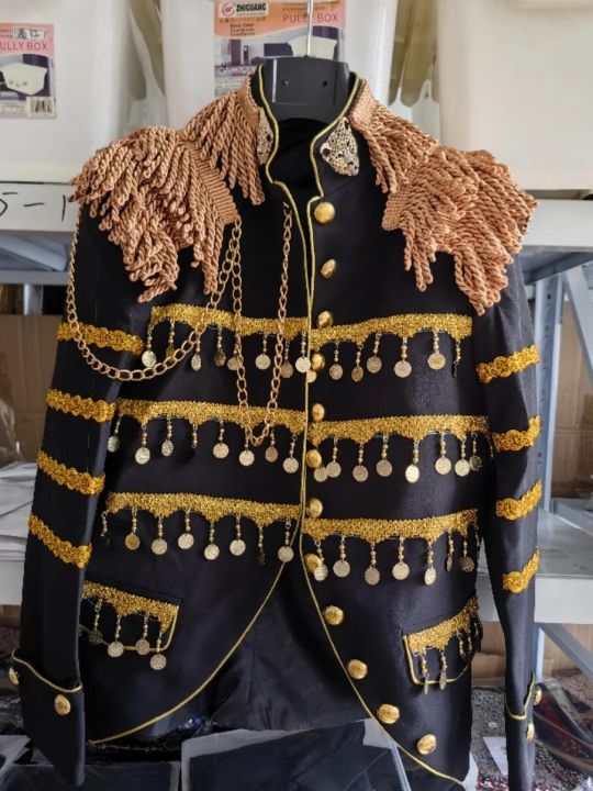 Mens%20Gold%20Tassels%20Court%20Prince%20Stylish%20Suit%20Jacket%20Brand%20Stand%20Collar%20Slim%20Fit%20Steampunk%20Gothic%20Vintage%20Uniform%20Costume%20Homme%20-%20Image%202