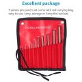 Roll Pin Punch Set with Storage Pouch, 9 Piece Steel Removal Tool Kit. 