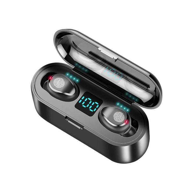 【3C VictoryEagle】F9-2 TWS Bluetooth 5.0 Wireless Earphones Mini HIFI Noise Reduction In-ear Headset Touch Display Headphone