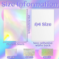 30-Pack Shiny Fluorescent A4 Thick Cardstock Mirror Paper For Card Making Scrapbooking. 