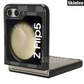 Phone case For Samsung Galaxy Z Flip5 Back cover Canvas Plaid Cowhide Texture Design for For Samsung ZFlip 5 Cover cases.