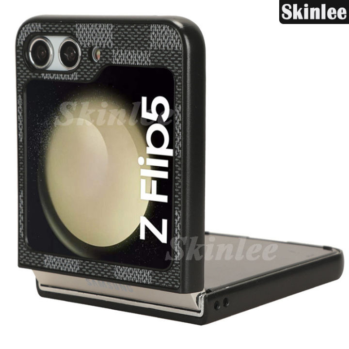 Phone%20case%20For%20Samsung%20Galaxy%20Z%20Flip5%20Back%20cover%20Canvas%20Plaid%20Cowhide%20Texture%20Design%20for%20For%20Samsung%20ZFlip%205%20Cover%20cases%20-%20Image%207