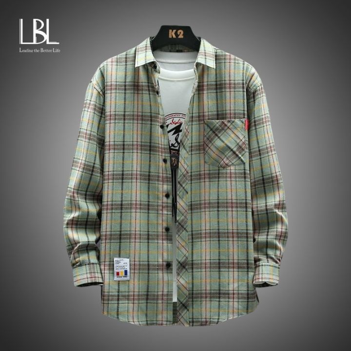 Men%20Harajuku%20Plaid%20Shirt%20Cotton%20Casual%20Korean%20Shirts%20Male%20Long%20Sleeve%20Casual%20Blouses%20Tops%20Spring%20Autumn%20Loose%20Checkboard%20Outwear%20-%20Image%203