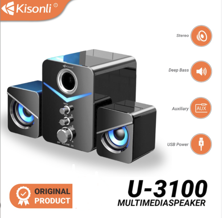 KISONLI U3100 Surround Bass Mini Speaker Stereo Multimedia Computer Portabel