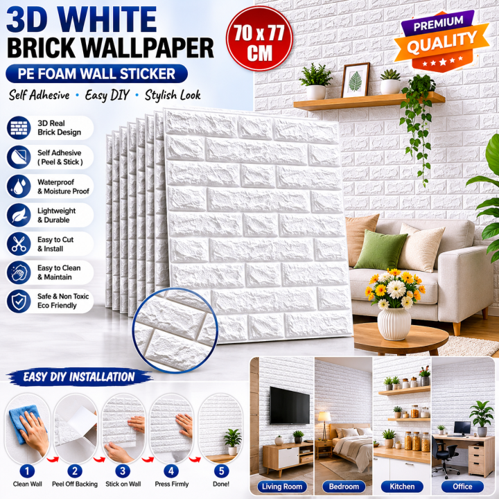 3D%20White%20Brick%20Wallpaper%20for%20Wall%20PE%20Foam%20Wall%20Stickers%20Self%20Adhesive%20DIY%20Wall%20Decor%20(70%20x%2077cm,%20-%20Image%202