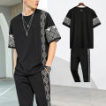 Drop Shoulder Style Mash T-Shirt and Trouser Combo for Men - Soft fabric and comfortable.