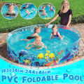 Practical Summer Family Water Play Toys Round Swimming Pools PVC Foldable Pool Bathing Tub Kiddie Pools. 