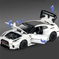 1:32 Skyline Ares Nissan GTR CSR2 Alloy Sports Car Model Diecast Metal Racing Car Model Simulation Sound and Light Kids Toy Gift.