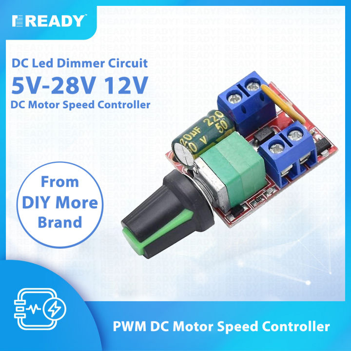 Electrical Motor Speed Controller Module 3-35V 12V 24V PWM DC Motor Speed Control Regulator Adjustable Switch LED Fan Dimmer- Red 2 Connector