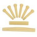 Generic Set of Acoustic Guitar Bridge Pins Saddle Nut Yellow. 