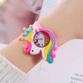 Baby Watch 3D Cartoon Kids Birthday Gift Old Girl Boy Children Study Time Toy Clock Free Spare Battery. 