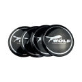 【Toy life hall】4Pieces Car Wheel Rim Center Sticker Decoration for Wolf Logo Tire Hub Cap Emblem Accessories for Focus Kuga Ecosport Ranger Mustang Everest. 