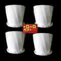 Camelia White Planter 5 Inchi 4 Pcs with Tray. 