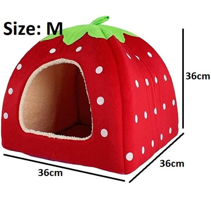 Soft%20Strawberry%20Pet%20Dog%20Cat%20House%20Kennel%20Foldable%20Winter%20Warm%20Cushion%20Animal%20Bed%20Dogs%20And%20Cats%20Products%20(Size:%20M),%2036cm%20x%2036cm%20-%20Image%202
