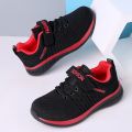 Boys Light Sneakers Student Kid Summer Breathable Mesh Sport Footwear Fall Winter 7-12y Children Flat Shoes Black Casual Shoes.