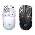 6-Key 2.4G- Wireless Mouse Tri-mode RGB Glowing 12 Lighting Bluetooth-compatible Game TypeC Charging Mouse Rechargeable.